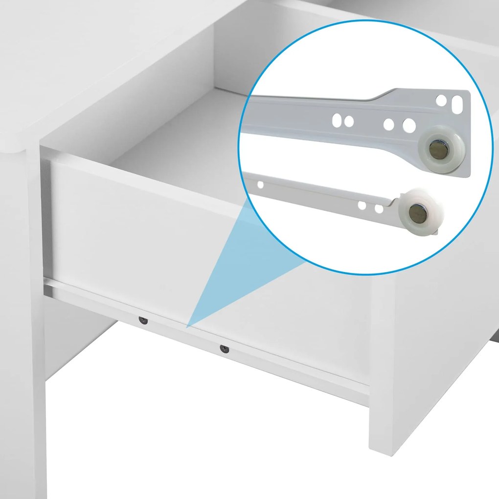 Măsuță de toaletă LUCIA, 108x40x140cm, albă Jurhan