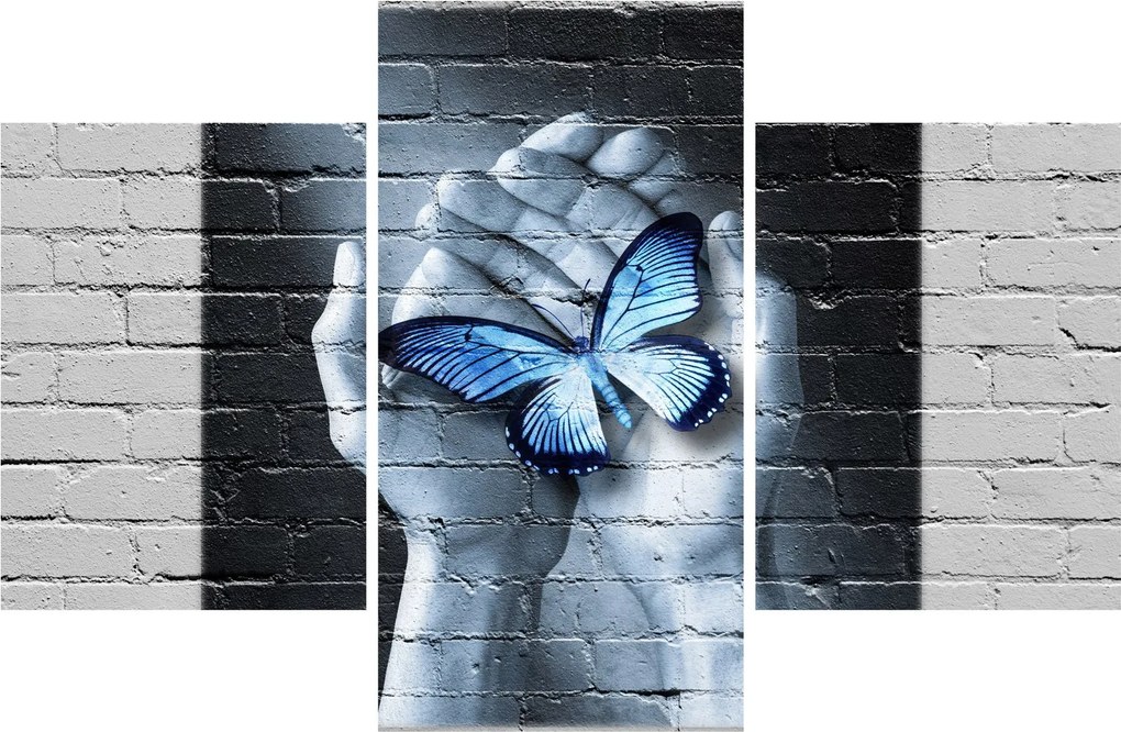 Tablou - Fluture pe perete (90x60 cm)