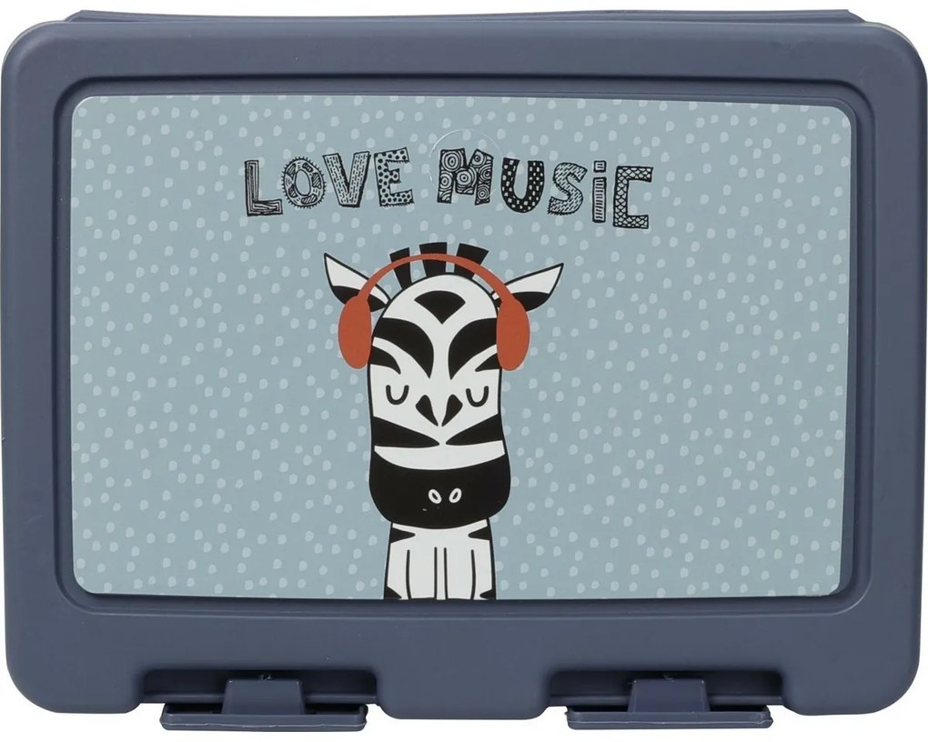 Cutie de plastic pentru gustări Hatu Zebra, 18 x 7,5 x 13,5 cm