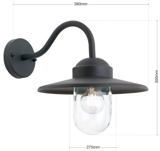 Lampă de perete de exterior Orion AL 11-1313 EDWARD 1xE27/60W/230V IP44 negru