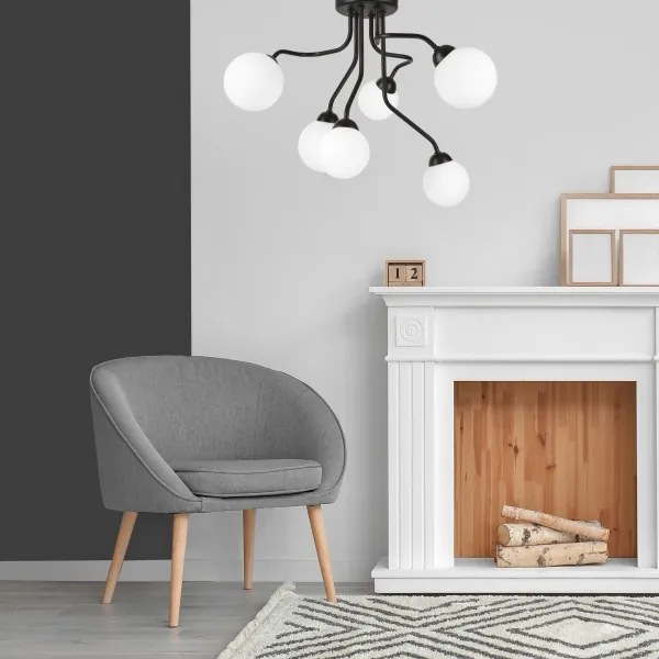 Lustră aplicată HOLLY 6xG9/5W/230V neagră