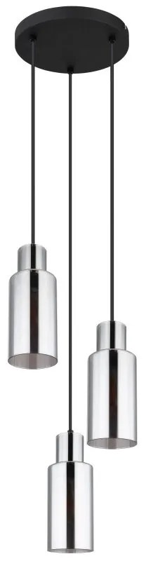 Lustra suspendata design modern LIDARIA 3L negru/fumuriu
