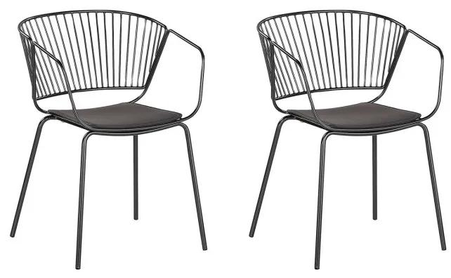 Set de 2 scaune Rigby, negru, 54 x 49 x 77 cm
