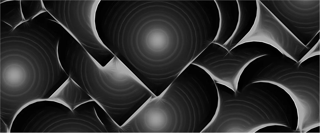 Tablou cu inimile alb - negre (120x50 cm)