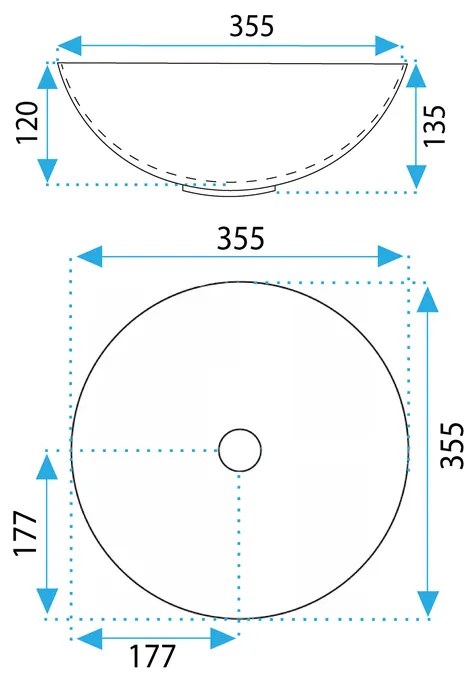 Lavoarul REA STELLA auriu periat alb
