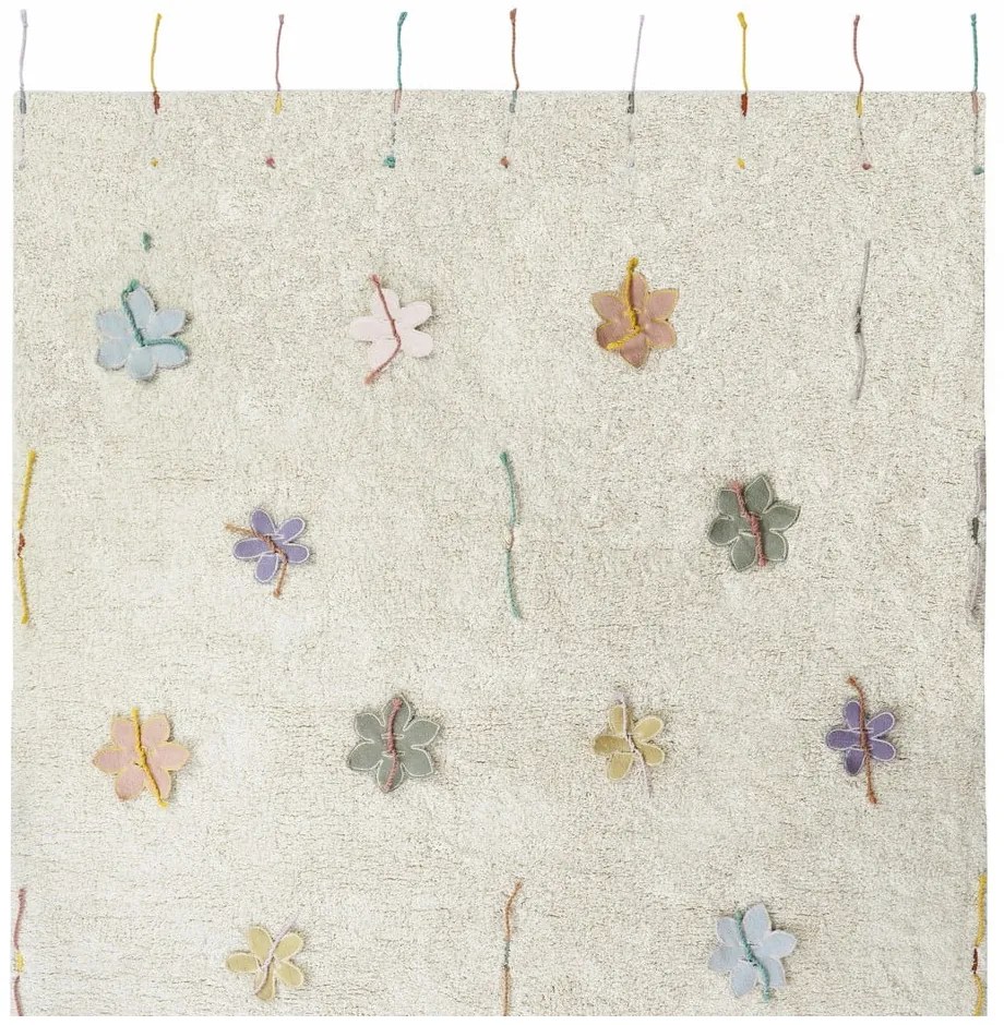 Covor de joacă pentru copii crem din bumbac 120x160 cm Wildflowers – Lorena Canals