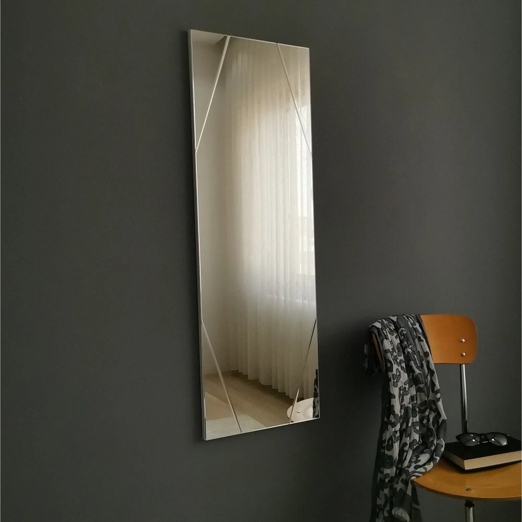 Oglinda A320Y, argintiu, 35x105 cm