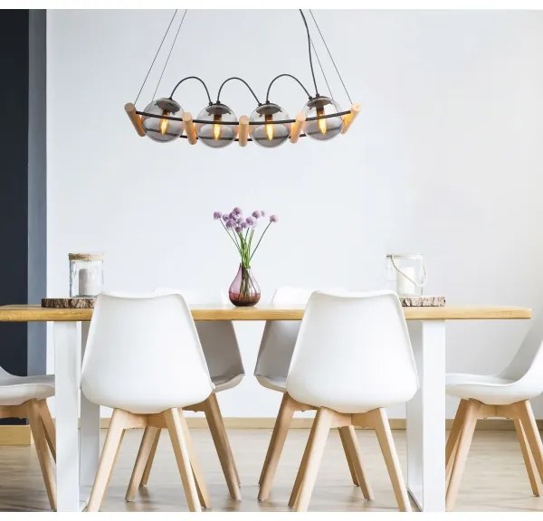 Lustră pe cablu LEONA 4xE27/15W/230V Globo 15883-4H