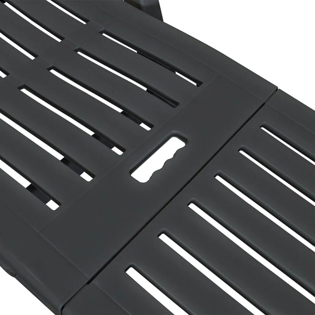 Sezlong de plaja cu suport picioare, antracit, plastic 1, Antracit