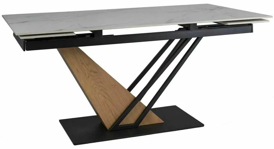 Masă de bucătărie Michel 180 x 90 cm, marmură / stejar