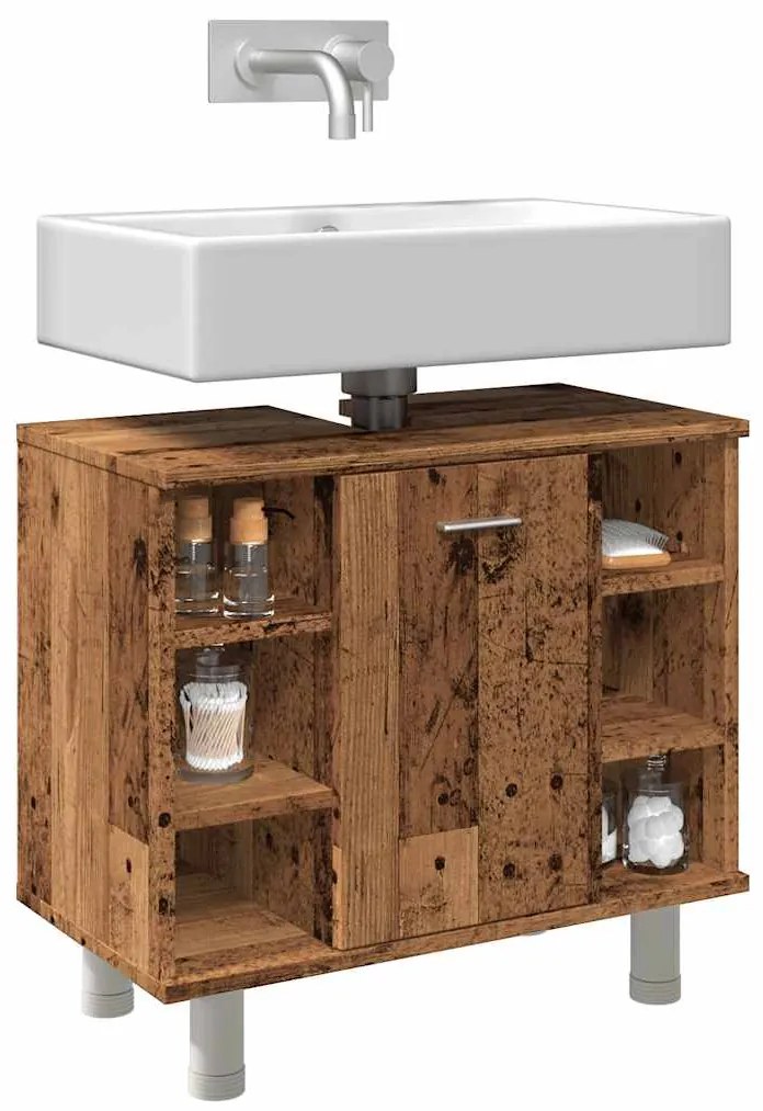 vidaXL Dulap de baie, lemn vechi, 60x32x53,5 cm, PAL