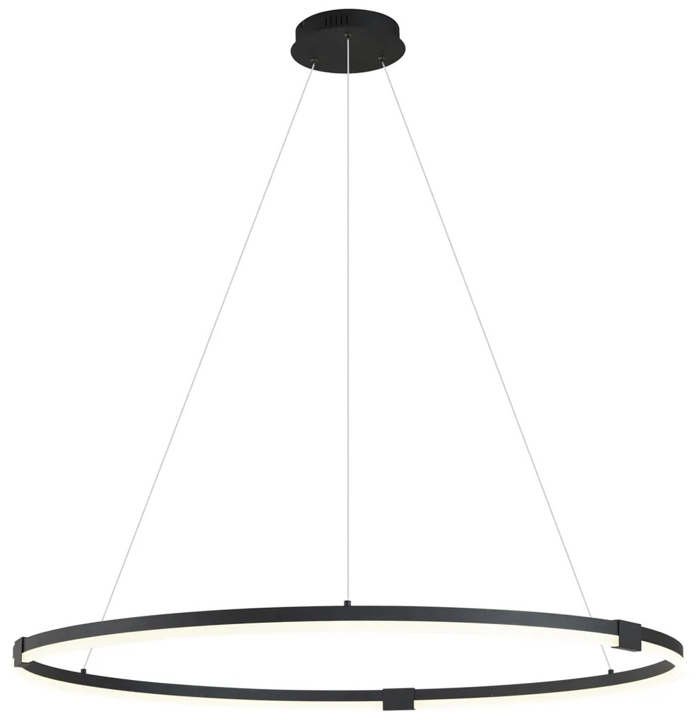 Lampă suspendată de design neagră 120cm incl. LED cu 3 trepte de intensitate luminoasă - Anello