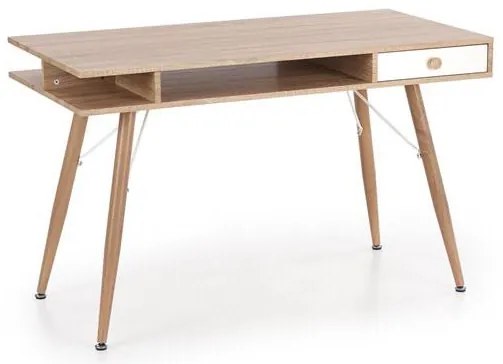 Masă PC Bernie (lemn deschis + Alb). 1048849