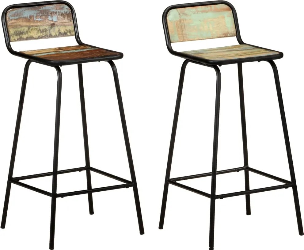 vidaXL Scaune de bar, 2 buc., lemn masiv reciclat