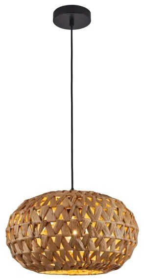 Lustră pe cablu HOSHI 1xE27/20W/230V d. 38 cm cânepă