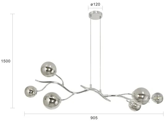 Lustră LED pe cablu Brilagi MISTEL 6xG9/3W/230V crom lucios/fumuriu