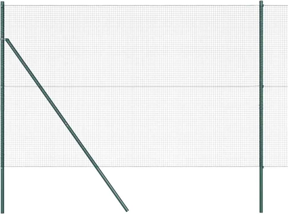 vidaXL Stâlp de gard. Verde 25 x 1,5 m (19 x 19 mm plasă) Oțel