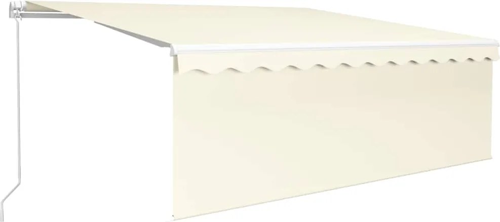 vidaXL Copertină retractabilă manual cu stor & LED, crem, 4x3 m