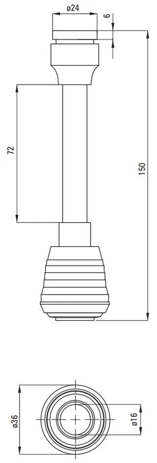 Aerator de apa M24 Deante cu dubla functie, 15 cm, crom