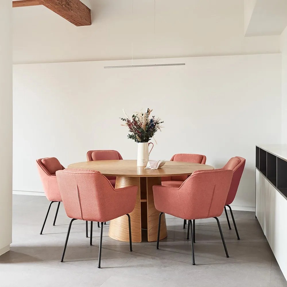 Masă de dining rotundă cu aspect de lemn de frasin ø 157 cm Cep – Teulat