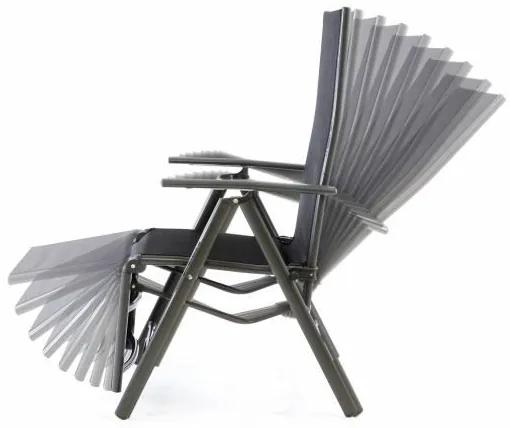 Set de grădină 2x scaun pliabil din aluminiu RELAX- antracit