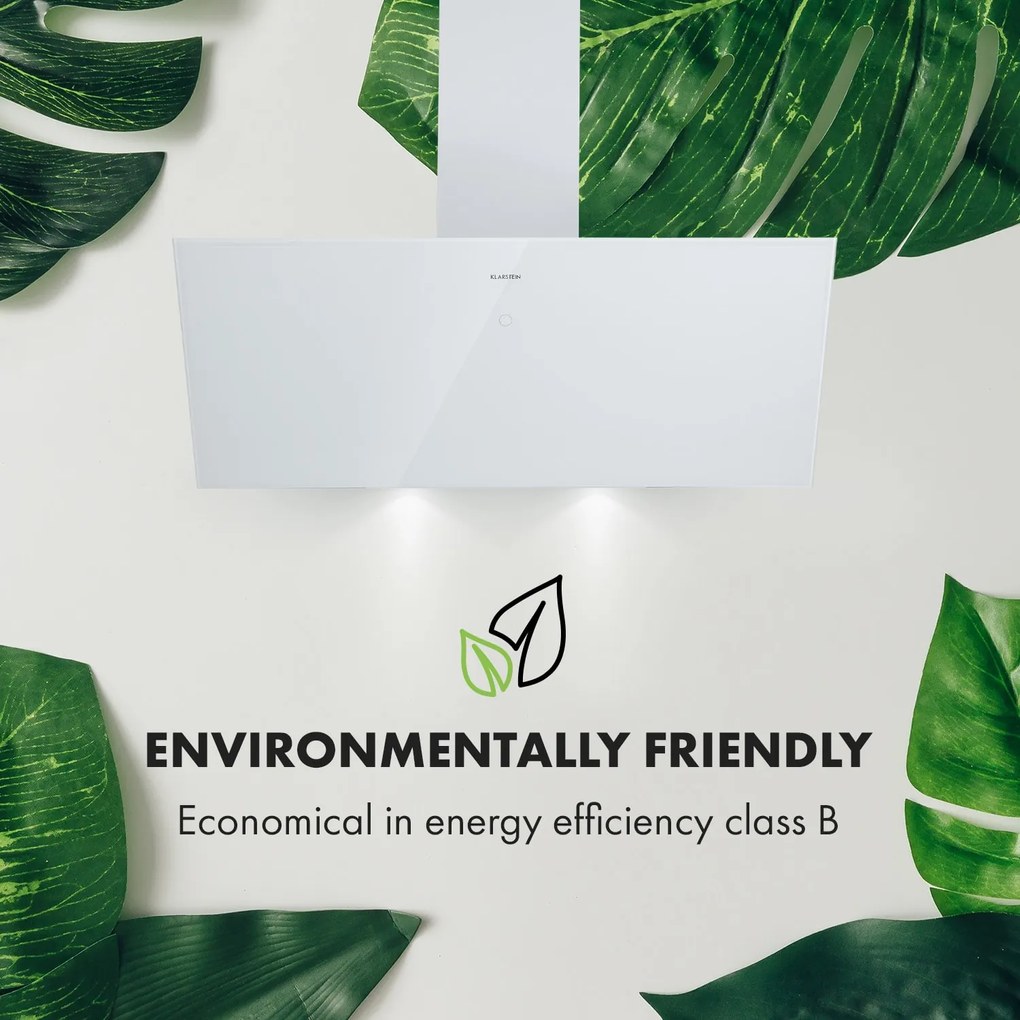 Laurel 90, hotă, 90 cm, putere de extracție 350 mm³/h, LED, ecran tactil, alb