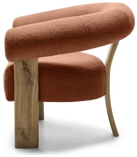 Fotoliu design maro KOKEI, stejar