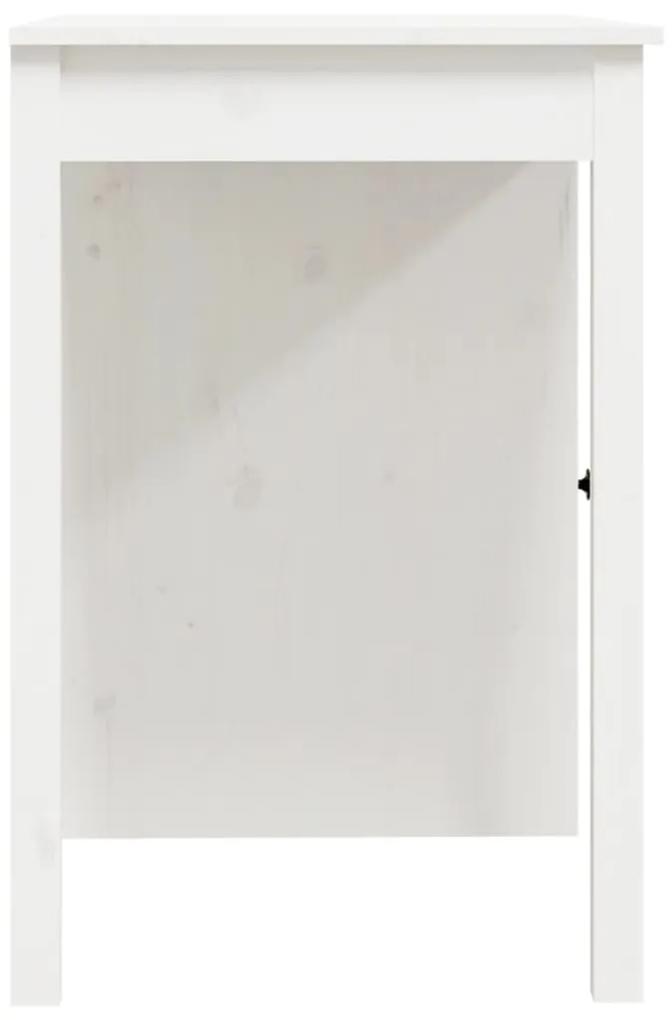 Birou, alb, 100x50x75 cm, lemn masiv de pin Alb