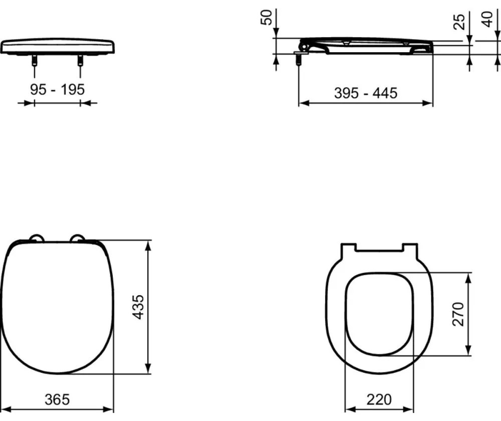 Vas wc suspendat rimless Ideal Standard Connect alb lucios cu capac soft close inclus