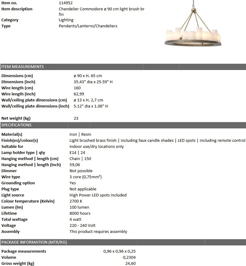 Lustra cu telecomanda design LUX Commodore alama 114952 HZ