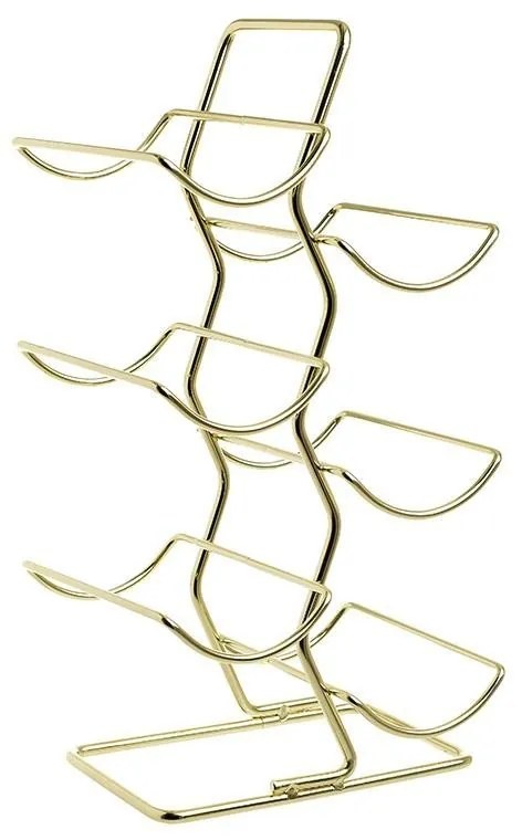 Suport 6 sticle de vin metalic Gold 20cm x 16cm x 39cm