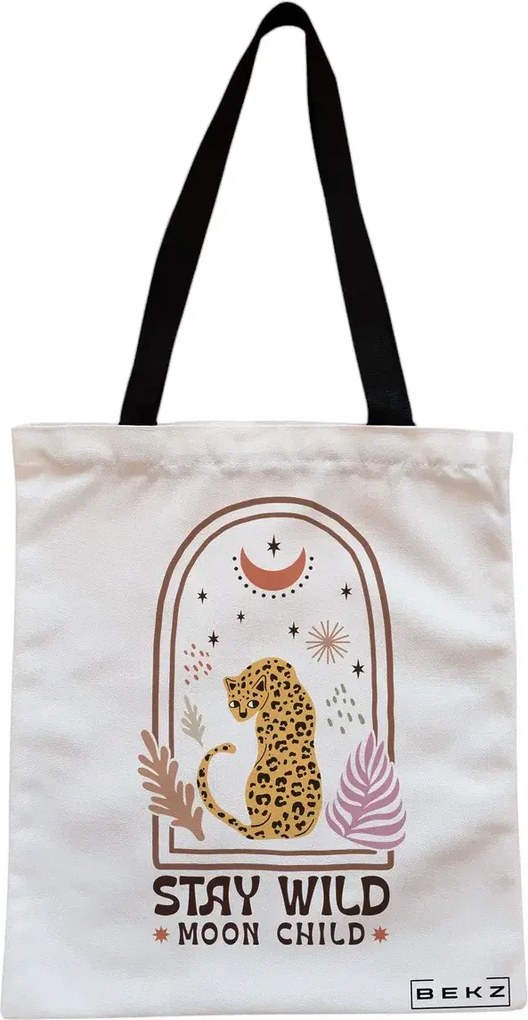 Sacosa de Panza pentru Cumparaturi, Geanta Tote, Boho Style 2, Cu fermoar, 38x34.5 cm, Alba, BEKZ®