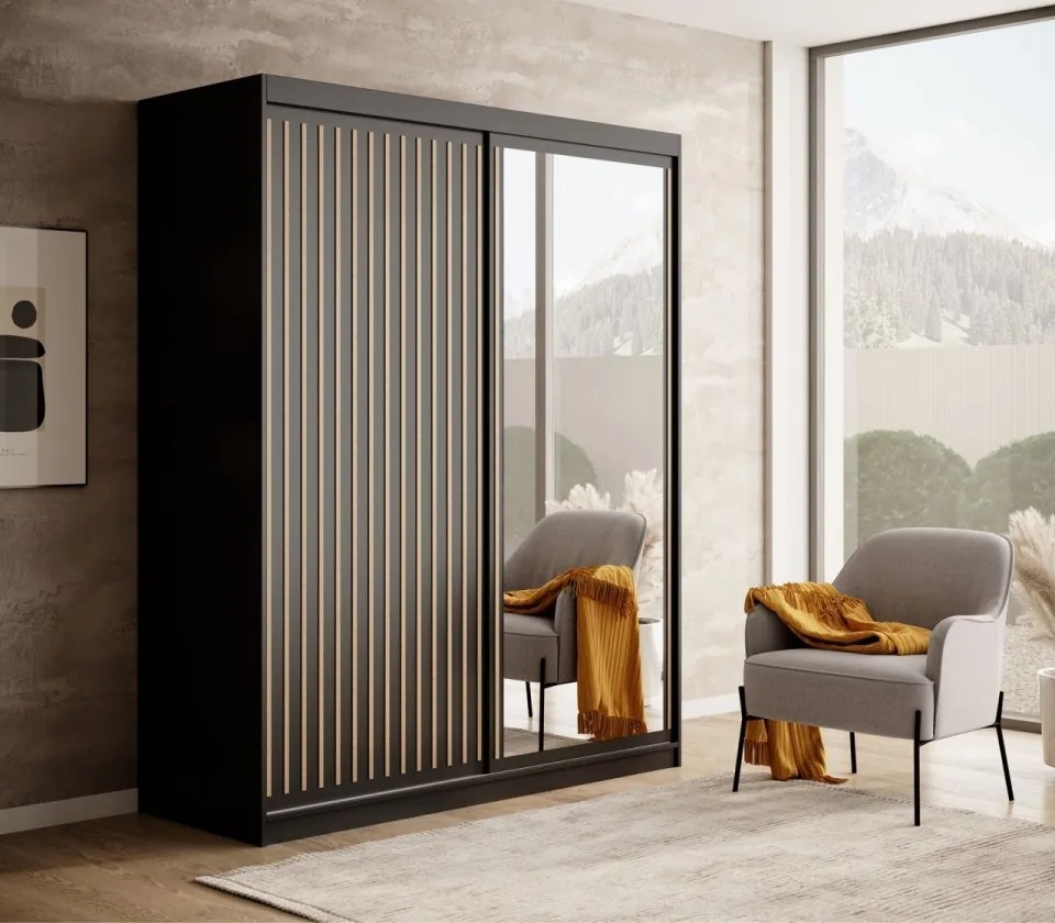 Dulap cu usi glisante 160x205 cm, Delia, ADRK Furniture (Culoare: Artisan)