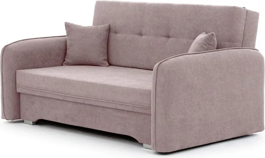 Canapea roz extensibilă/cu spațiu de depozitare cu tapițerie din chenille 155 cm Laine – ELTAP