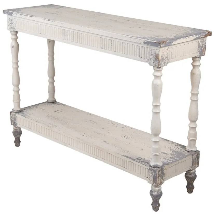 Consola alba, din lemn, aspect vintage, Lis