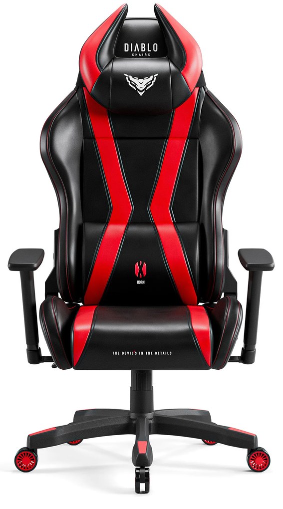 Scaun gaming Diablo X-Horn 2.0 King Size: negru-roșu