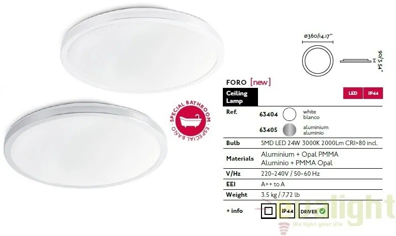 PLAFONIERA LED BAIE PROTECTIE IP44 FORO 63405