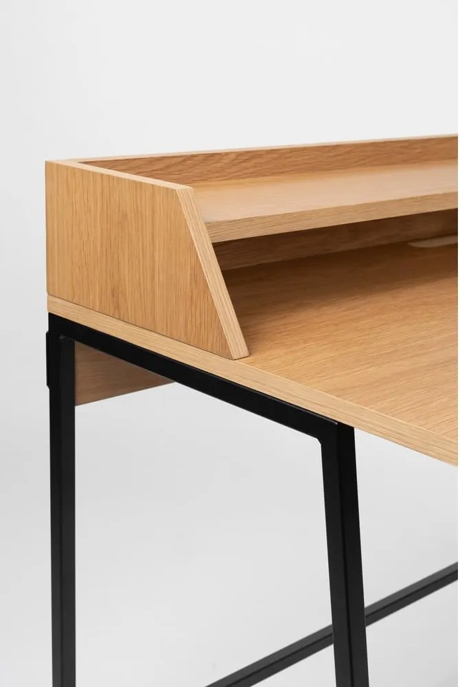 Birou de tip secretaire cu blat cu aspect de lemn de stejar 60x120 cm Giorgio – White Label