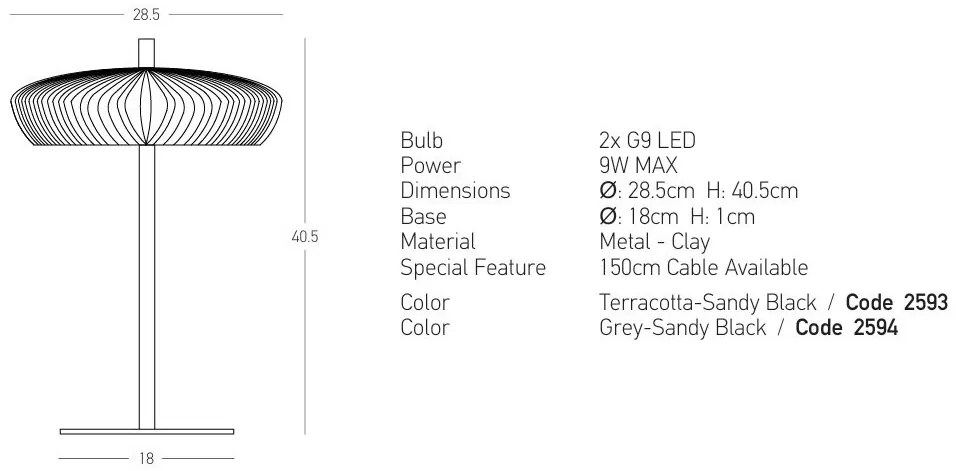 Veioza, Design Natural, PLASTER TERRACOTTA ZB-2593