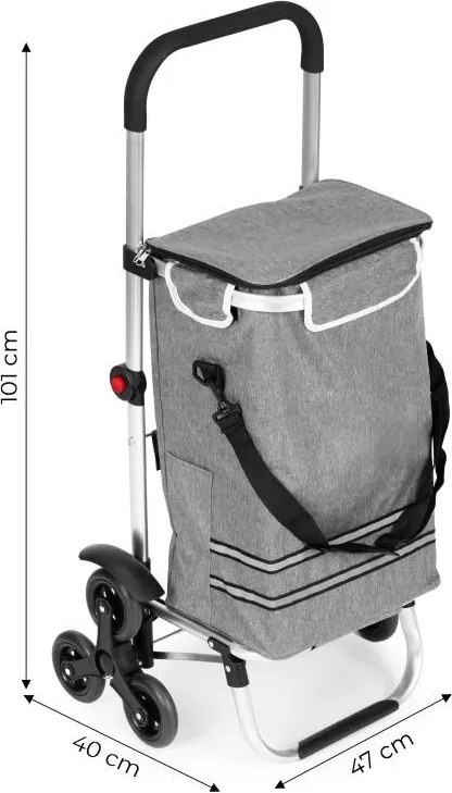 Cărucior de cumpărături pliabil 2in1 cu sac termic de 30 l