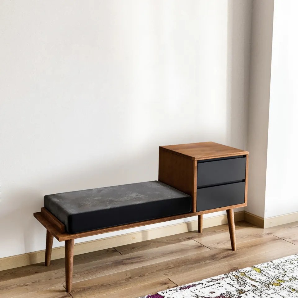 Comoda Hol Fiume, 120 x 45 x 40 cm, Nuc / Antracit