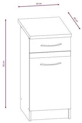 Mobilă de bucătărie VALERIA 240 cm, stejar sonoma/maro