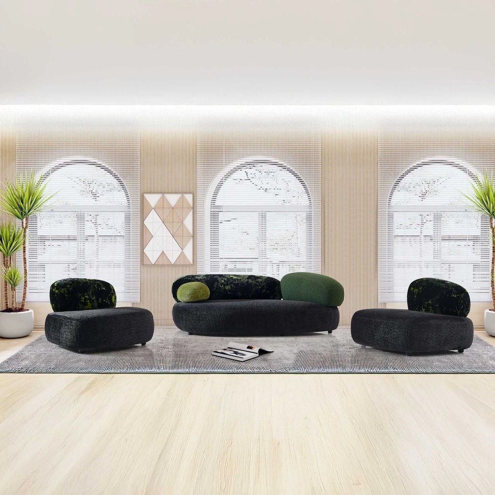 Set canapea dumonde + 2 fotolii cu sezut confortabil din spuma high-density Serene 220x 134 cm