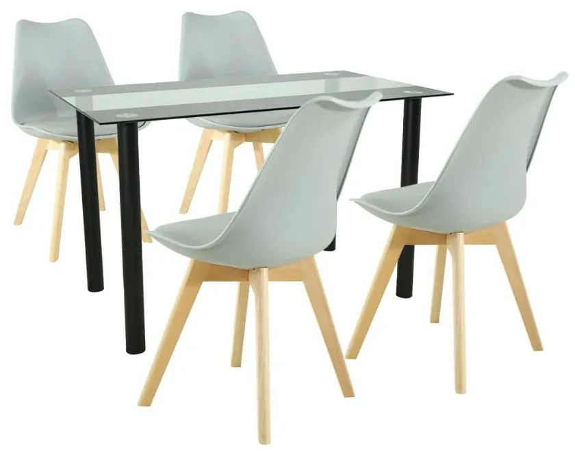 Set de masă Merlo 4+1 gri