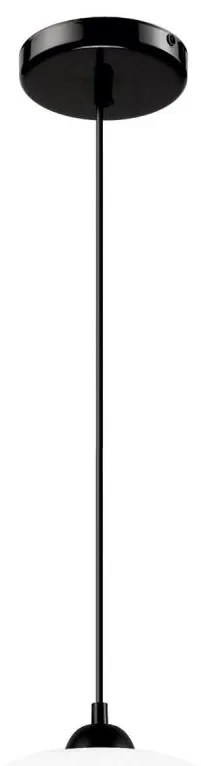 Lustră pe cablu HARMA 1xE27/15W/230V d. 25 cm alb/negru