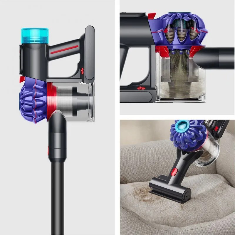 Aspirator vertical Dyson V10 Konical Moulded 419634-01, 150AW, 0,5 l, 60 min, 110 000 rpm, 3 moduri, HEPA, Golire igienica, Fara incurcaturi, Negru