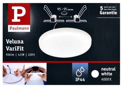 Paulmann 92390 - LED/4,5W IP44 Lampă încastrată baie VARIFIT 230V