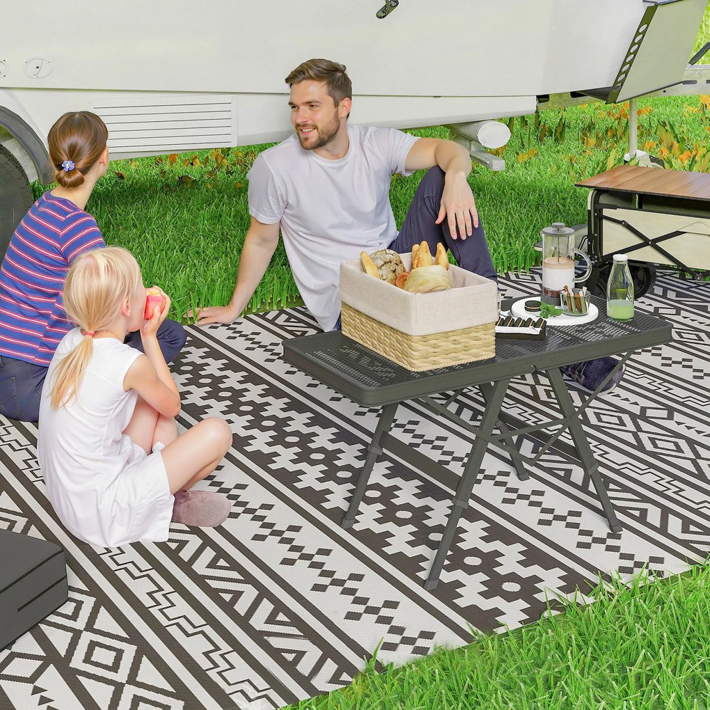 Outsunny Masă de camping reglabilă în înălțime, pliabilă, cu plasă metalică, din aluminiu | Aosom Romania