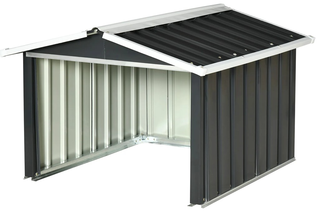 Outsunny Adăpost pentru mașina de tuns iarba robotică, garaj pentru robot, shed din oțel gri | Aosom Romania