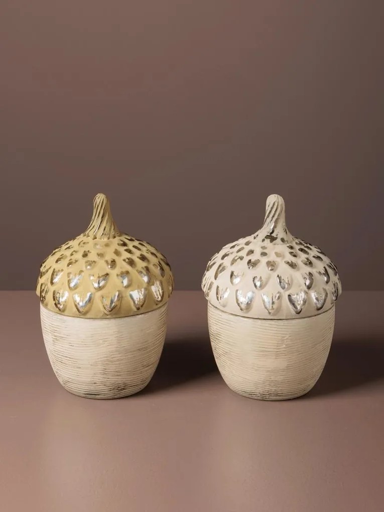 Set 2 cutii decorative, din sticla, Acorn